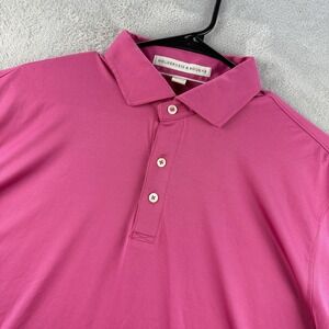 Holderness & Bourne Polo Shirt Mens XL Pink Anderson Tailored Fit Golf Stretch